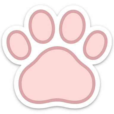 a cute and friendly pink paw print emoji, remove face sticker