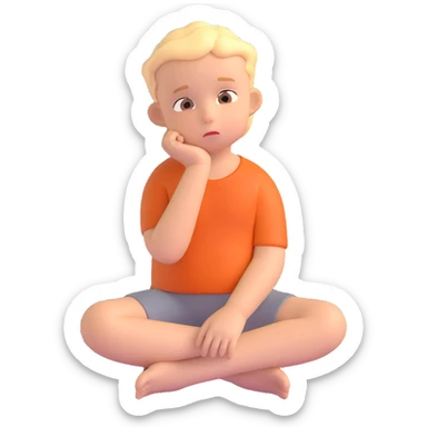 happy single thinking children sticker