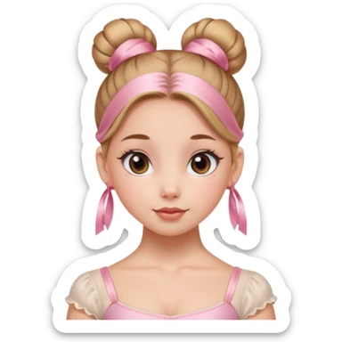 ballet bun girl sticker