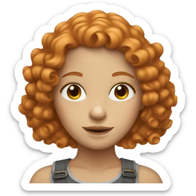 Pale girl with culy hair ginger sticker