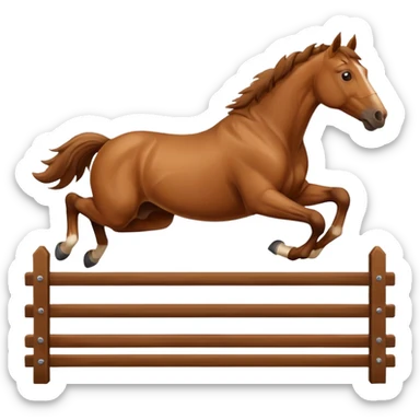 a horse jumping over the fence sticker