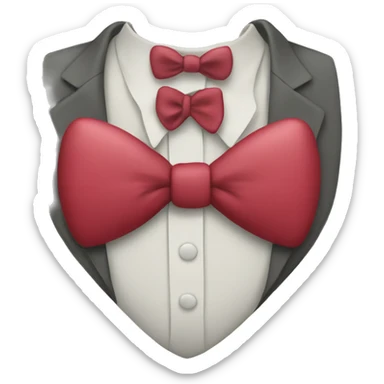a heart with a bow tie sticker