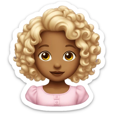 Baby girl with curls sticker