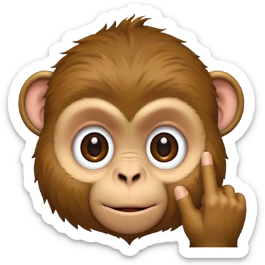 A monkey pulling his eyelid down with one finger sticker