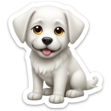 perrito blanco sticker