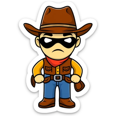 Cowboy with white eye patch sticker