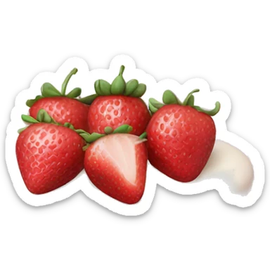 Light Pink strawberries and cream birthday cake  sticker