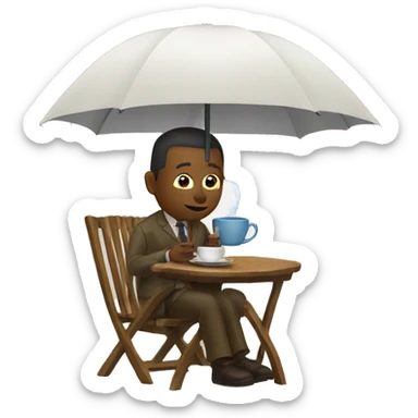 drinking tea with umbrella sticker