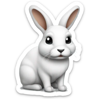 Conejo blanco con negro sticker