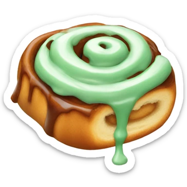 Cinnamon roll with Green icing  sticker