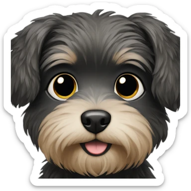all-black-hairy-small-dog sticker