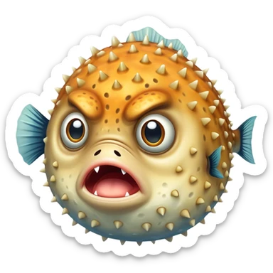 Angry pufferfish  sticker