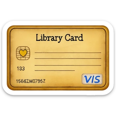 Library card
 sticker