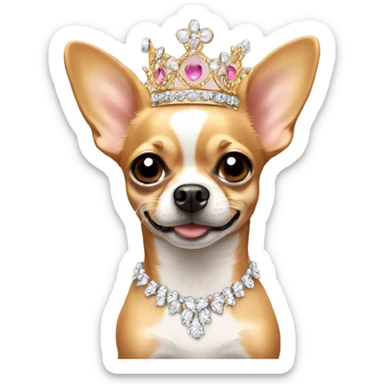 tan chihuahua wearing tiara sticker