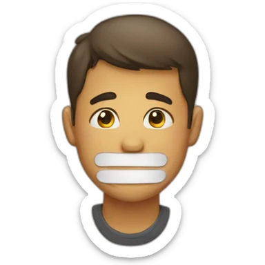An emoji of a person covering their mouth sticker