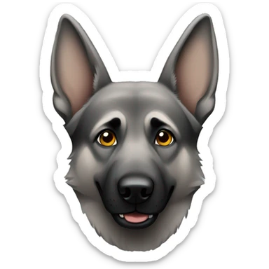 Grey German Shepherd with flexed ear  sticker
