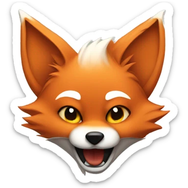 a headbanging cute fox  sticker