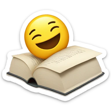 Create an emoji of a book with a bright, smiling face. sticker