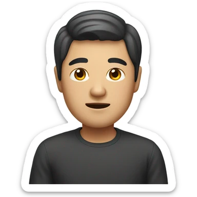 short cube asian man sticker