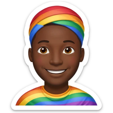   Gay African Man with rainbow skin  sticker