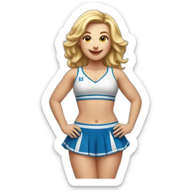 Caucasian curvy cheerleader both sides sticker