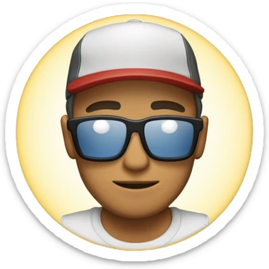 hackerman with cap, light skintone, tshirt sticker