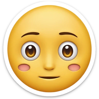 A emoji turned to the side with a side eye sticker