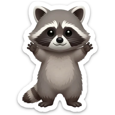 Cute Racoon gets choked by hands at the neck sticker