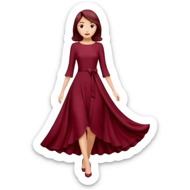 burgundury dress whitout the woman, just the dress. make it knee lenght sticker