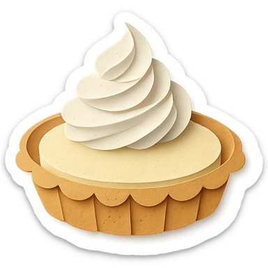 paper craft style cream pie sticker