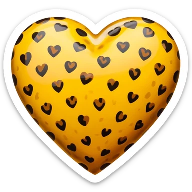 Cheetah print love heart sticker