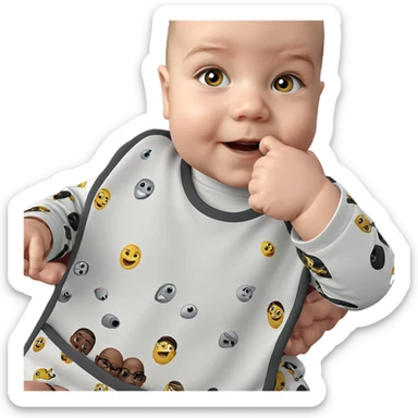 bald boy looking at viewer sticker