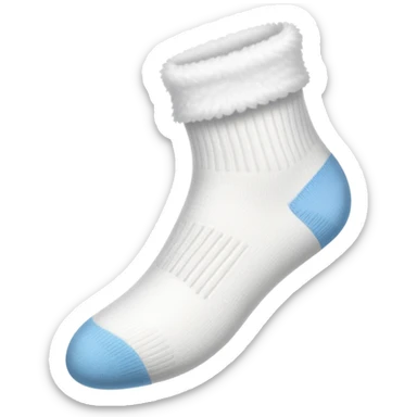 white sock turned inside out showing the insole from underneath sticker
