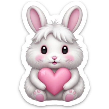 зайчик с сердечком  sticker