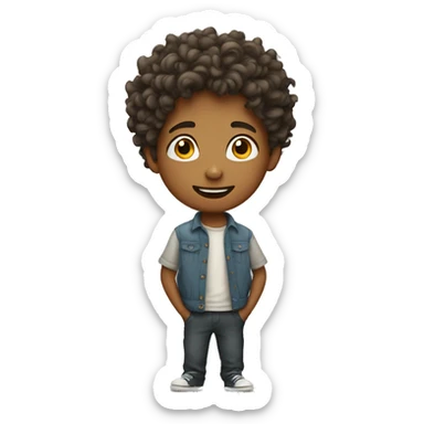 Boy withe Curly hir sticker