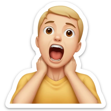person grabbing neck smreaming sticker
