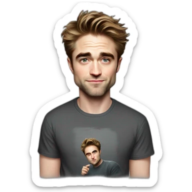robert-pattinson cartoon wearing tee sticker