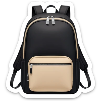 black and beige sporty backpack, minimal aesthetic, plain  sticker
