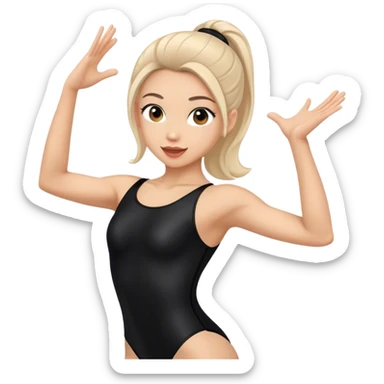 sport dancer in black leotards who talk sticker