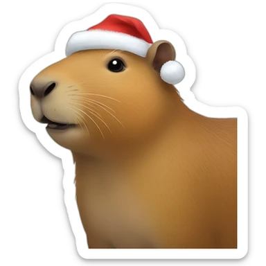 christmas capybara sticker