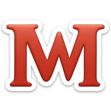 the letter W in color red  sticker