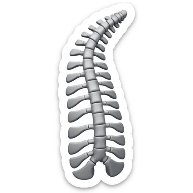 human spine emoji showing slight scoliosis sticker