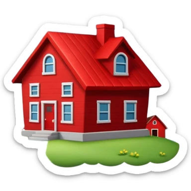 Tornado in storm with red home sticker