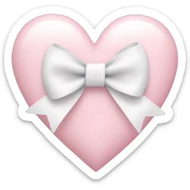 light pink heart with white bow sticker