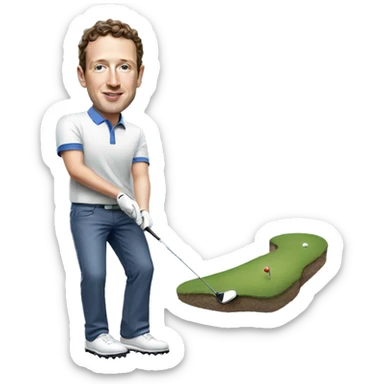mark zuckerburg playing golf sticker