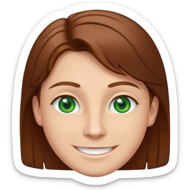 Denis daily with green eyes, brown hair sticker