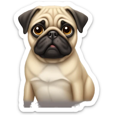 Dog pug sentado  sticker
