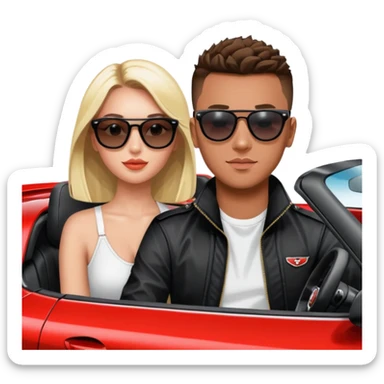 josh king jetset madrid the millionaire internet celebrity panel rank founder and instagram model girlfriend Tefi in Nissan GTR  sticker