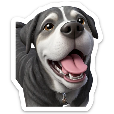 playful dog with tongue out sticker