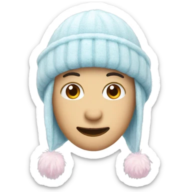 pastel winter hat sticker